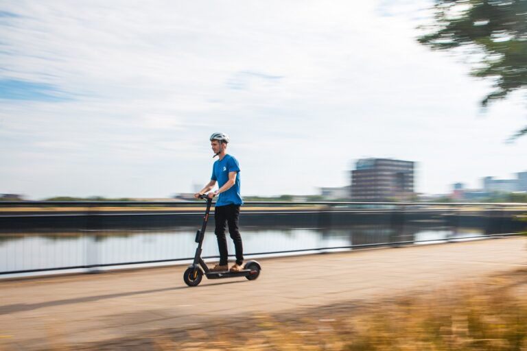 Ginger e-scooter being ridden in Middlesbrough bird