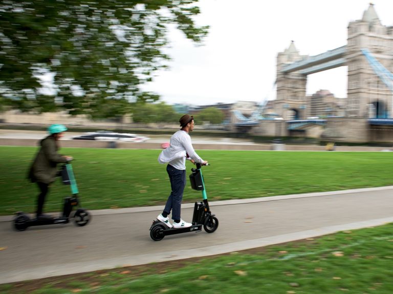 Nathaniel rides the new Tier Four electric scooter in London