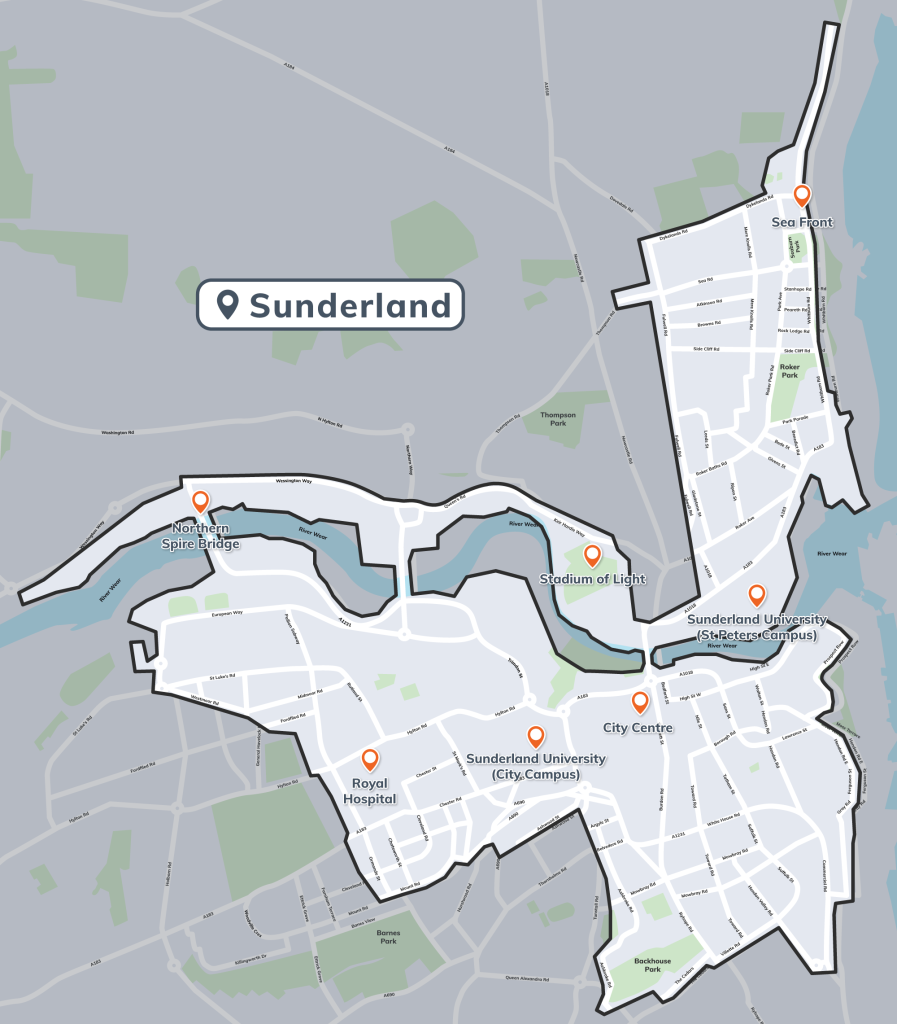 Sunderland e-scooter Map
