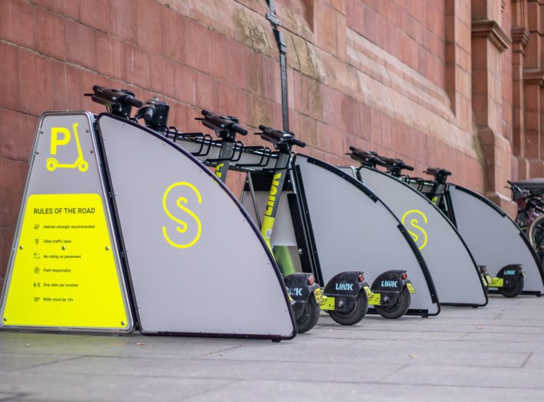 Superpedestrian intros scalable e-scooter parking stations in Nottingham