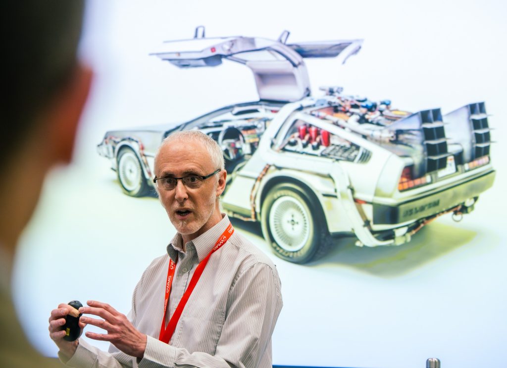 Scott Crowther & the  time travelling DeLorean